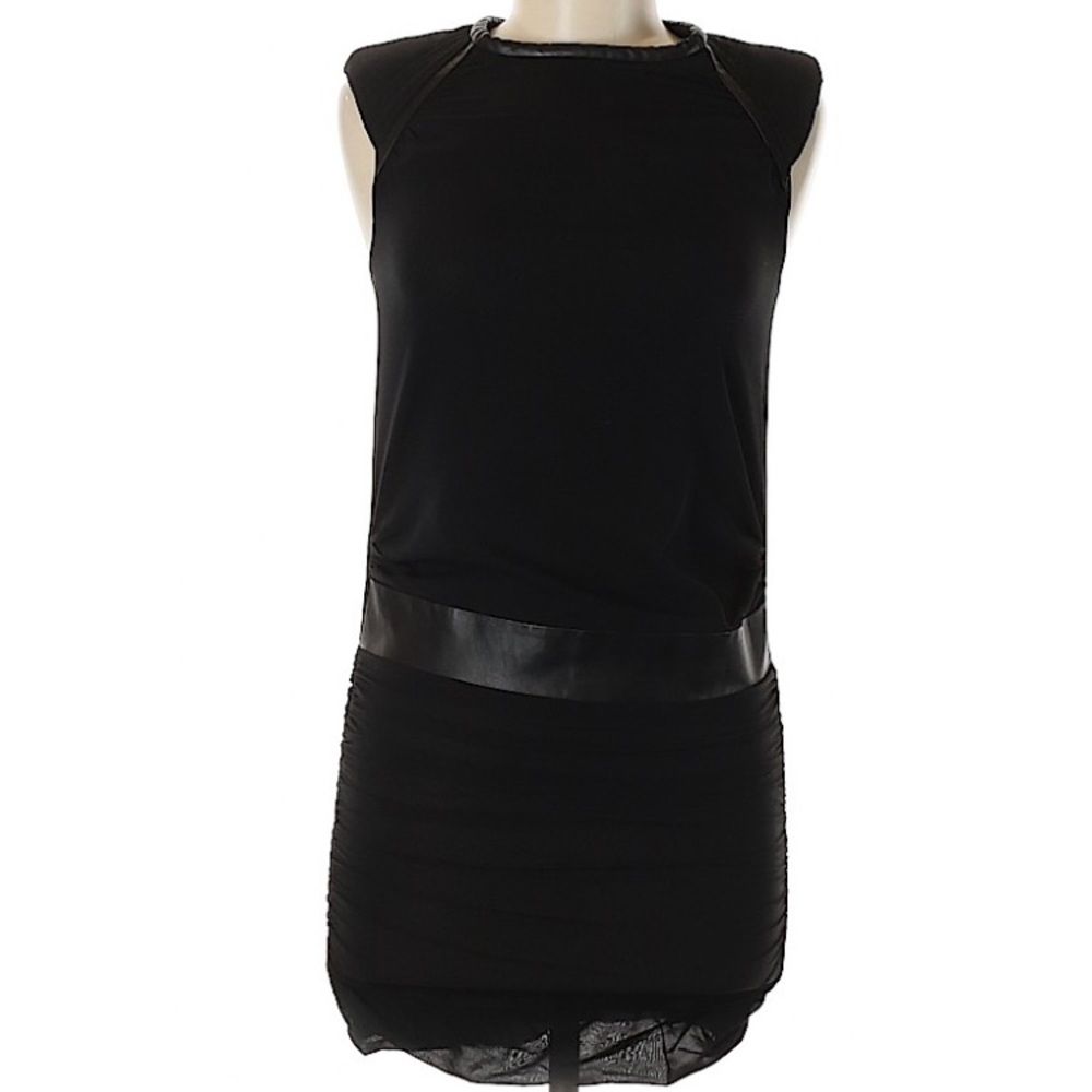 IRO Setani silk blend dress leather trim
